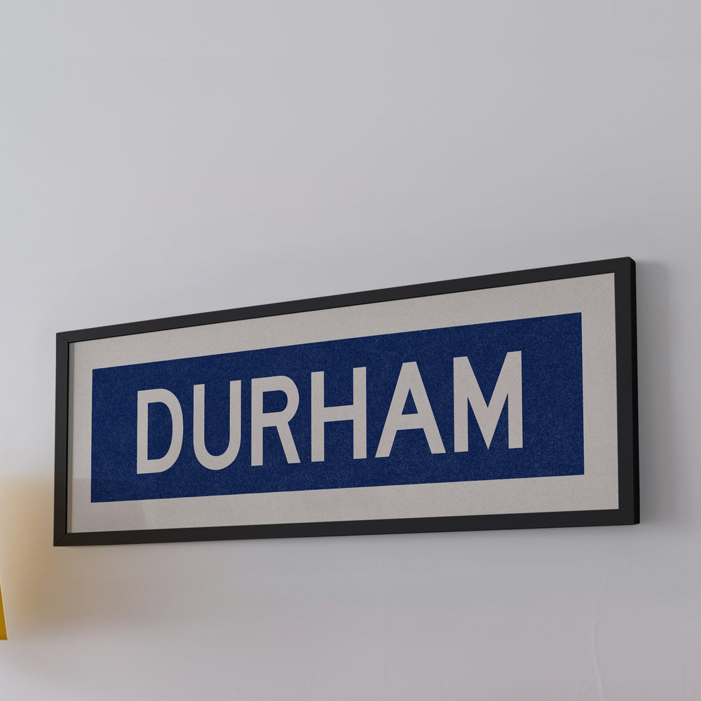 Framed Durham Blue Bus Scroll