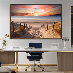 Sunset on the Sea Wall Art Canvas Print