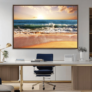Serene Beach Path Canvas Art, Giclee Canvas Print with