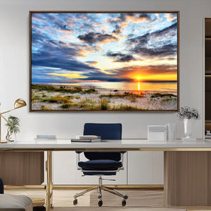 Sunset On The Ocean Wall Art Canvas Print