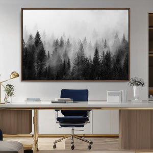 Fogy Forest Canvas Wall Art Print - Mountain Wall Art with