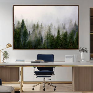 Forest Wall Art Canvas Print | Foggy Forest Wall Art | Pine