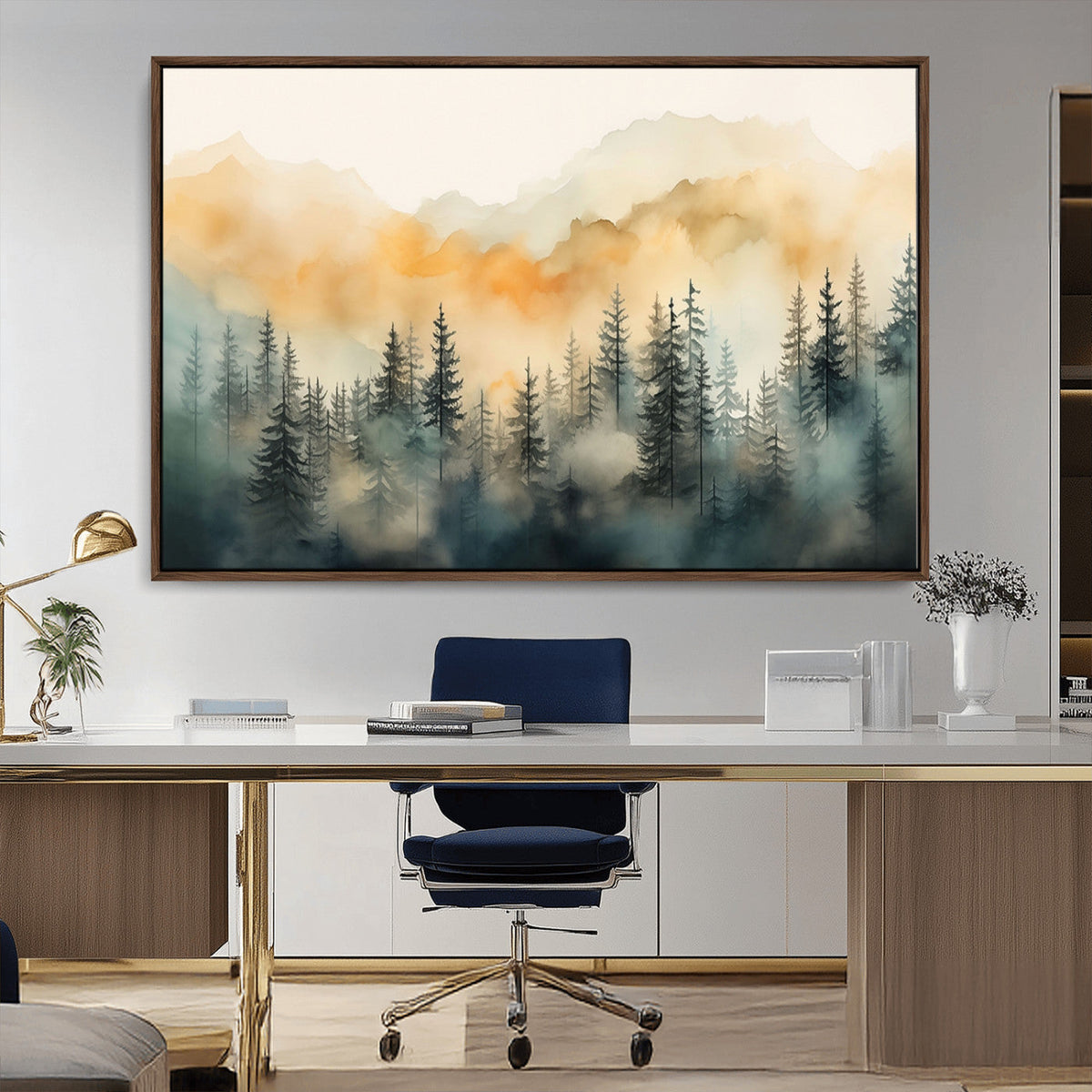 Abstract Forest Print - Mountain Wall Art | Autumn Landscape