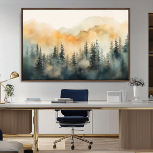 Abstract Forest Print - Mountain Wall Art | Autumn Landscape