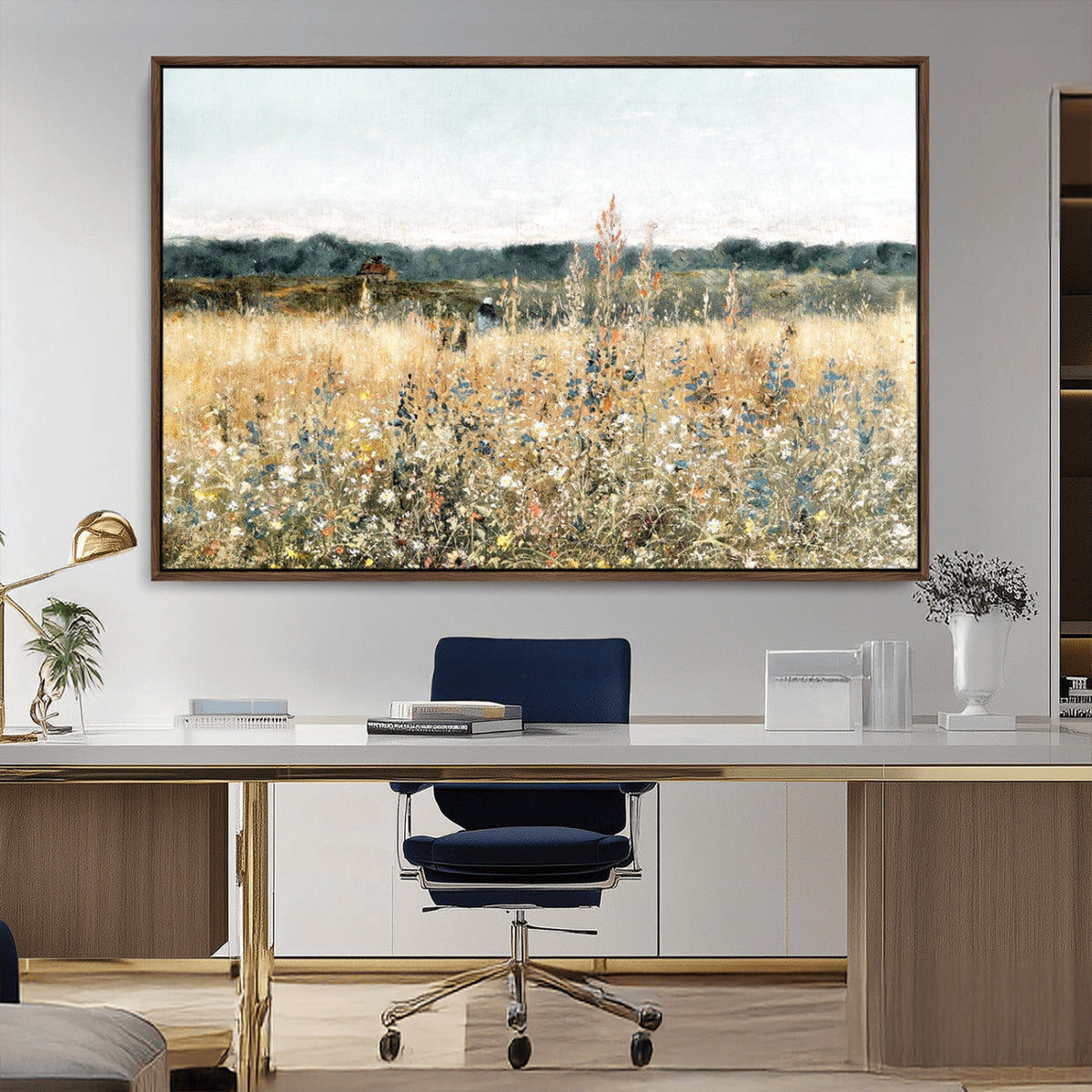 Wildflower Field Wall Art Canvas | Nature-Inspired Landscape