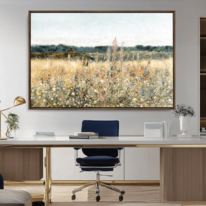 Wildflower Field Wall Art Canvas | Nature-Inspired Landscape