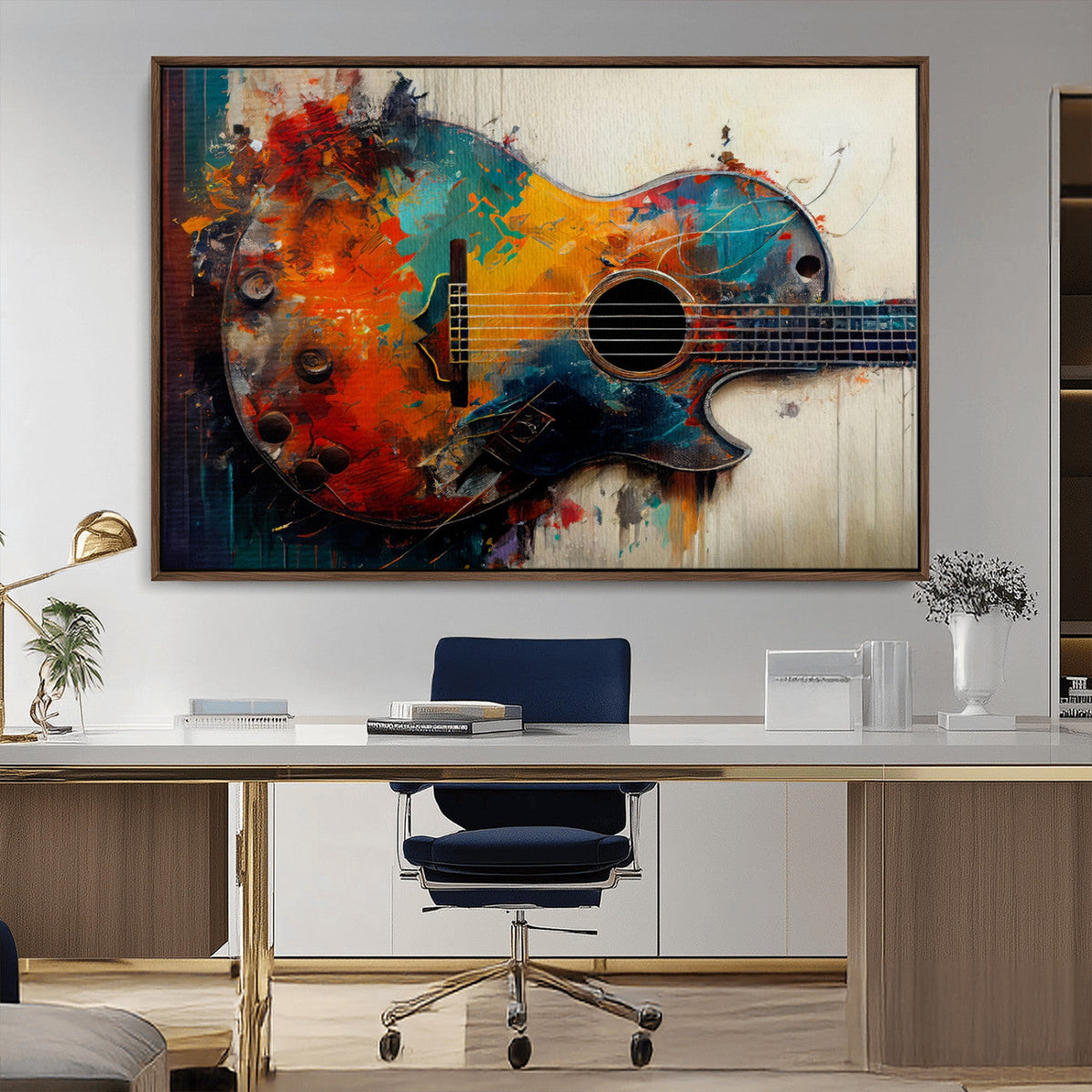 Abstract Guitar Wall Art Canvas | Vibrant Music-Inspired Art