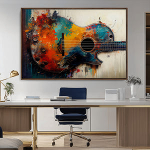Abstract Guitar Wall Art Canvas | Vibrant Music-Inspired Art