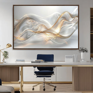 Abstract art Grey and Gold Lines Wall Art