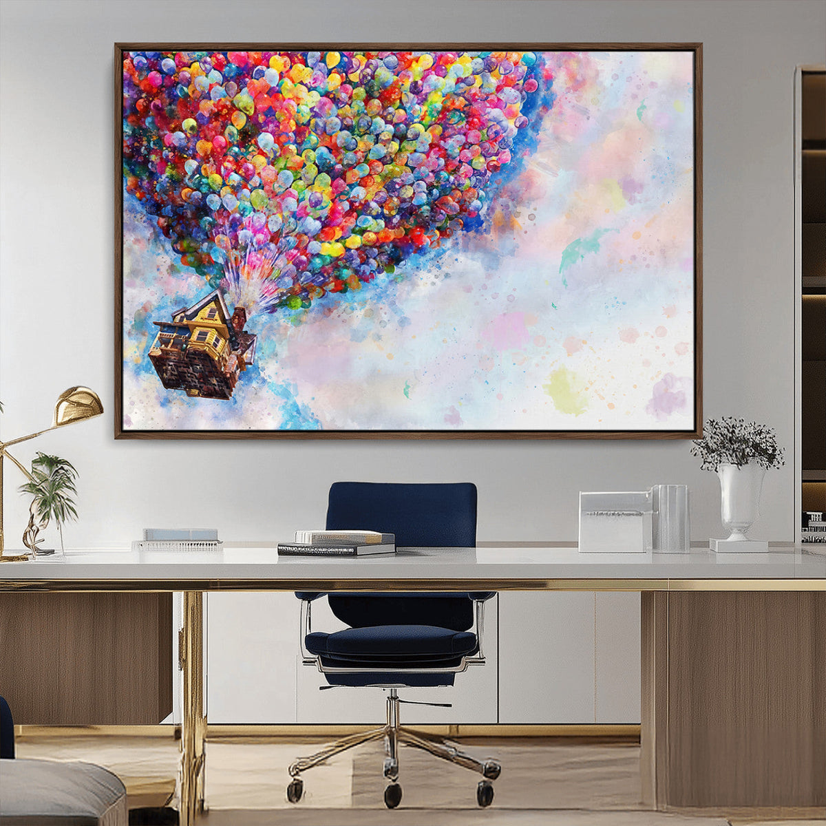 Don't Look Up Movie Canvas Wall Art - Vibrant Floating House
