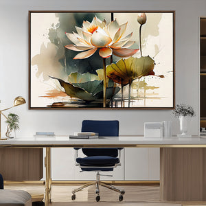 Lotus Flower Watercolor Canvas Print – A Symbol of Serenity