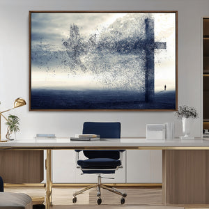 Jesus and the Fading Cross Wall Art Print – Symbol of Faith,