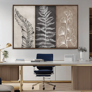 Minimalist Botanical Wall Art Canvas Print, Framed and Ready