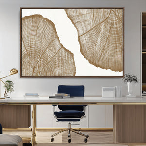 Rustic Brown Tree Ring Wall Art Canvas Print – Framed and