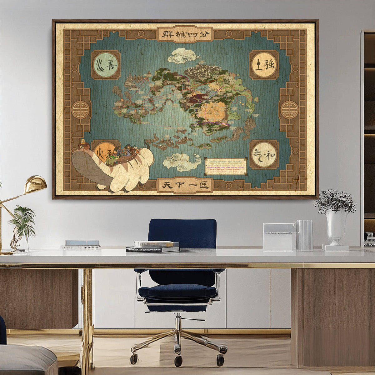 Avatar Wall Art: The Last Airbender Vintage Map - Wall Art