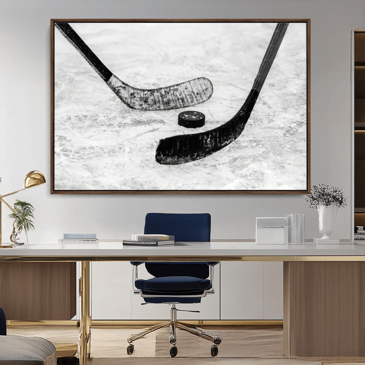 Winter Ice Hockey Sport Canvas Wall Art Print - Hockey Wall