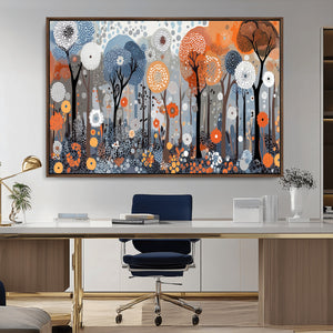 Abstract Winter Landscape Canvas Wall Art Print - Large