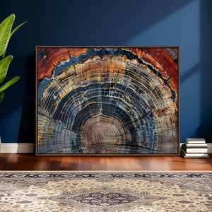 Abstract Tree Ring Wall Art Canvas Print