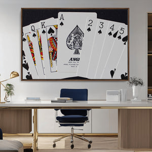 Poker Wall Art - Playing Cards Canvas Wall Art Print - Ace