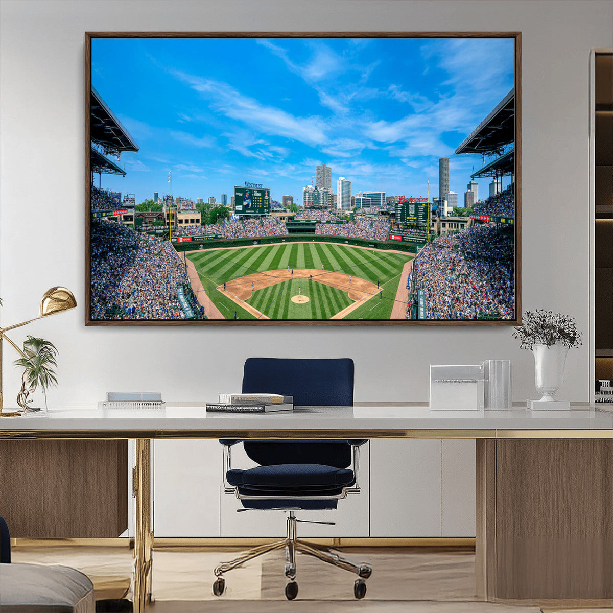 Wrigley Field Chicago Cubs Panoramic Art Multi-Piece Canvas