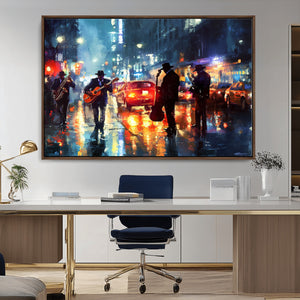 African American Jazz Canvas Wall Art Print – Abstract Music