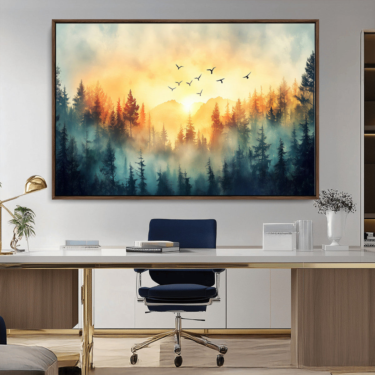 Abstract Forest Wall Art Print- Serene Nature Canvas Print