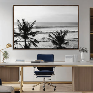 Tropical Coastline Wall Art Canvas Print – Framed Palm Trees