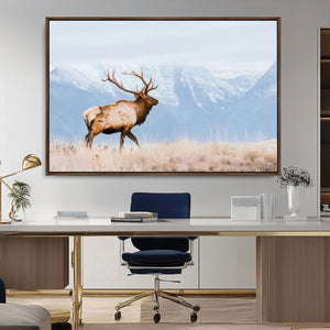 Elk Wall Art Canvas Print – Framed Mountain Wildlife Art