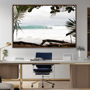 Tropical Surf Wall Art Canvas Print – Framed Palm Tree View