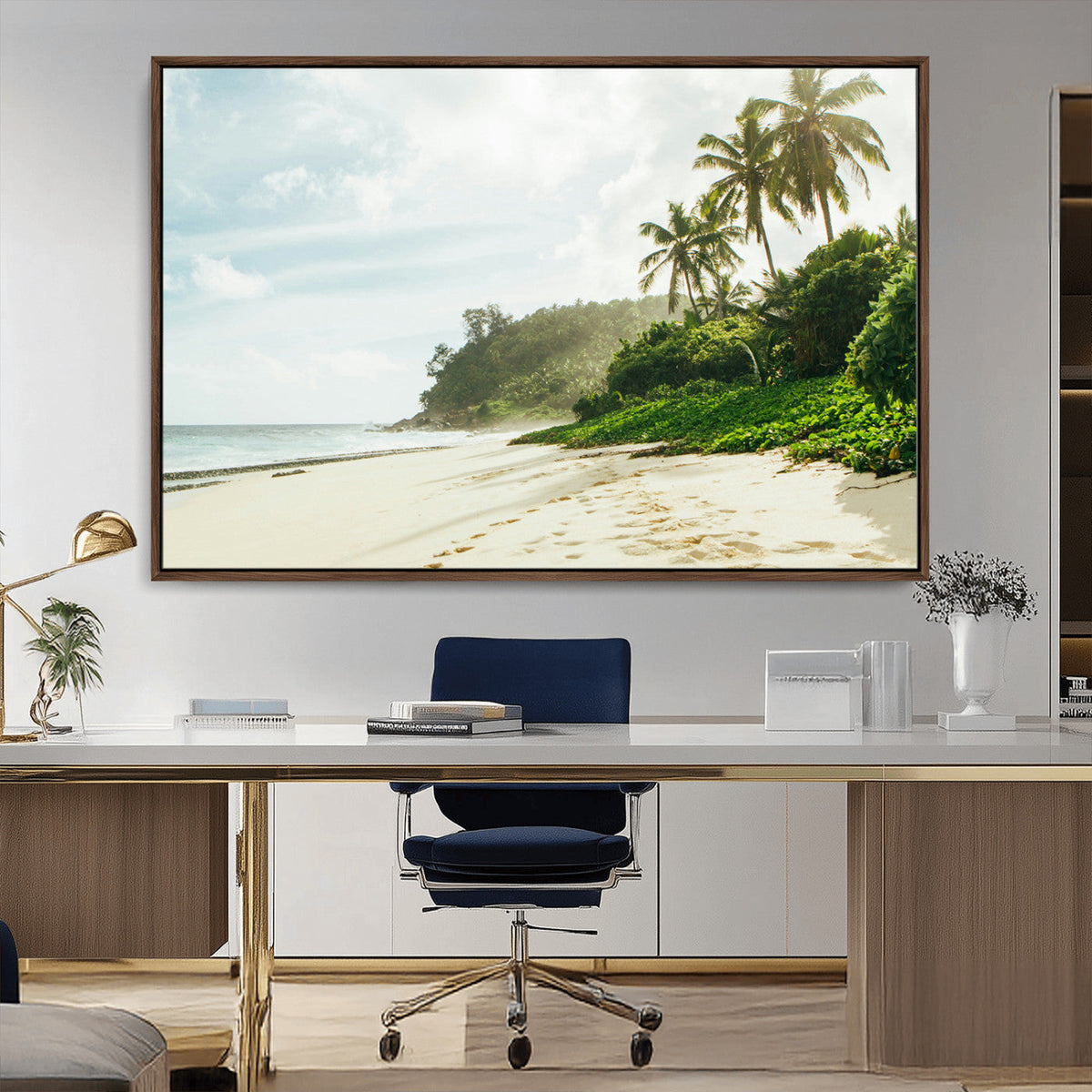 Relaxing Beach Wall Art Canvas Print – Framed Ocean View Art