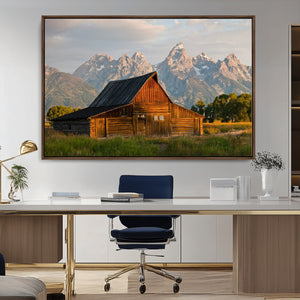 Rustic Barn Wall Art Canvas Print – Framed Grand Teton Park