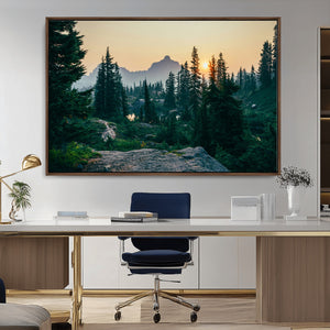 Mountain Landscape Wall Art Canvas Print – Framed Forest