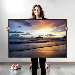 Beach Sunset Wall Art Canvas Print – Tropical Ocean Waves