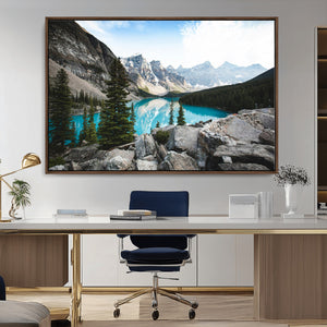 Canadian Rockies Wall Art Canvas Print – Framed Mountain