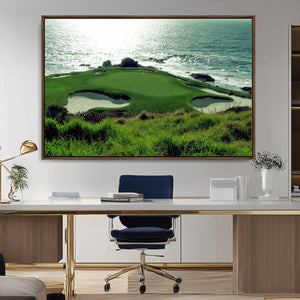 Coastal Golf Course Wall Art Canvas Print – Scenic Green