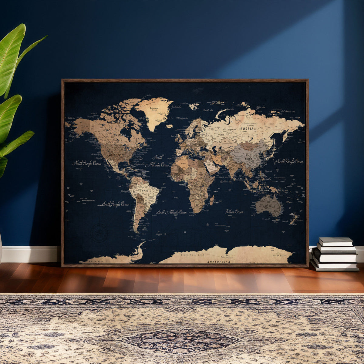 World Map Canvas Print – Detailed Map of the World Wall Art