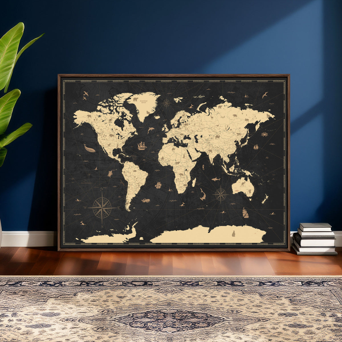 World Map Canvas Print – Detailed Map of the World Wall Art
