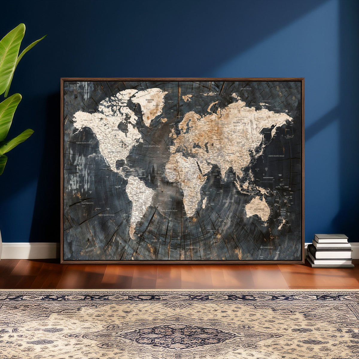 World Map Canvas Print – Detailed Map of the World Wall Art