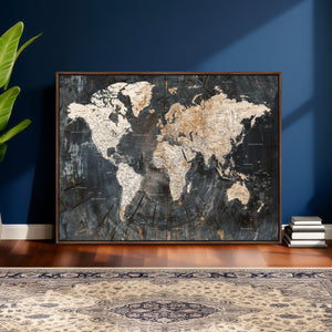 World Map Canvas Print – Detailed Map of the World Wall Art