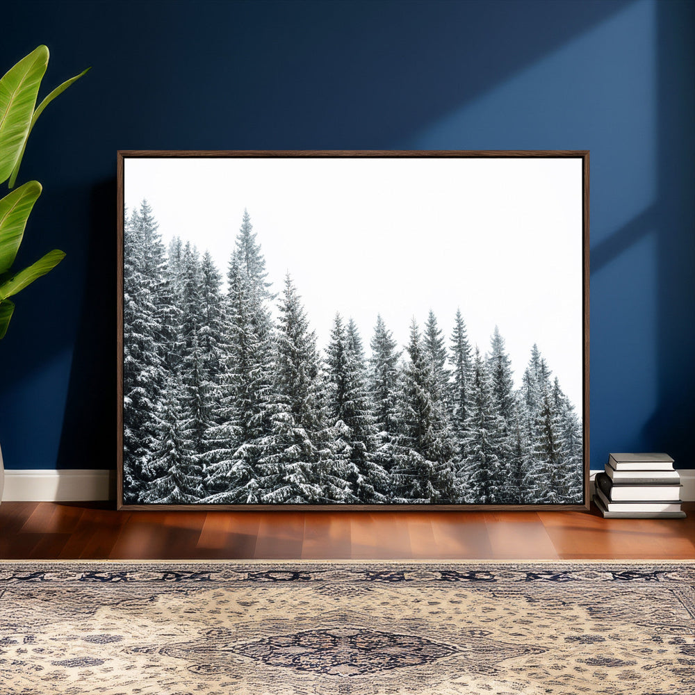 Misty Mountain Forest Canvas Print, Foggy Pine Trees Nature
