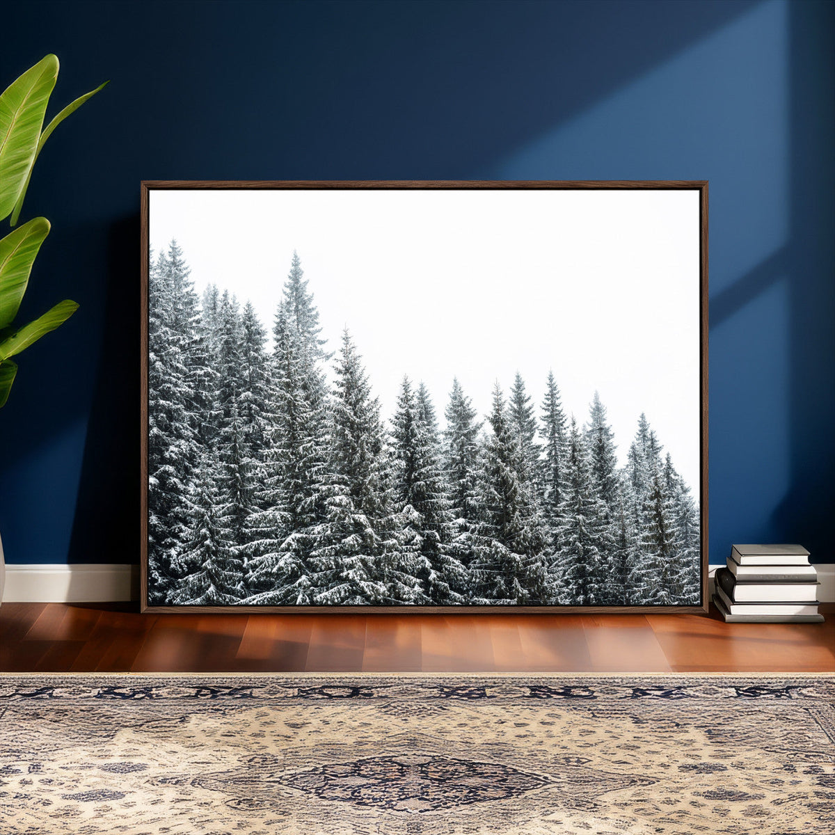 Misty Mountain Forest Canvas Print, Foggy Pine Trees Nature