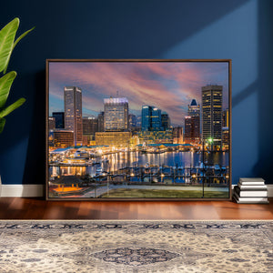 Baltimore Skyline Wall Art Canvas Print, Baltimore Downtown
