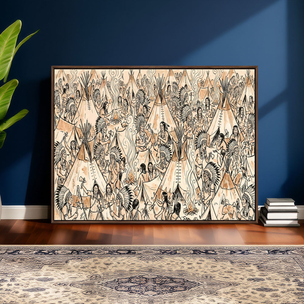 Native American Indian Wall Art Canvas Print - Abstract