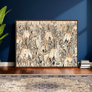 Native American Indian Wall Art Canvas Print - Abstract