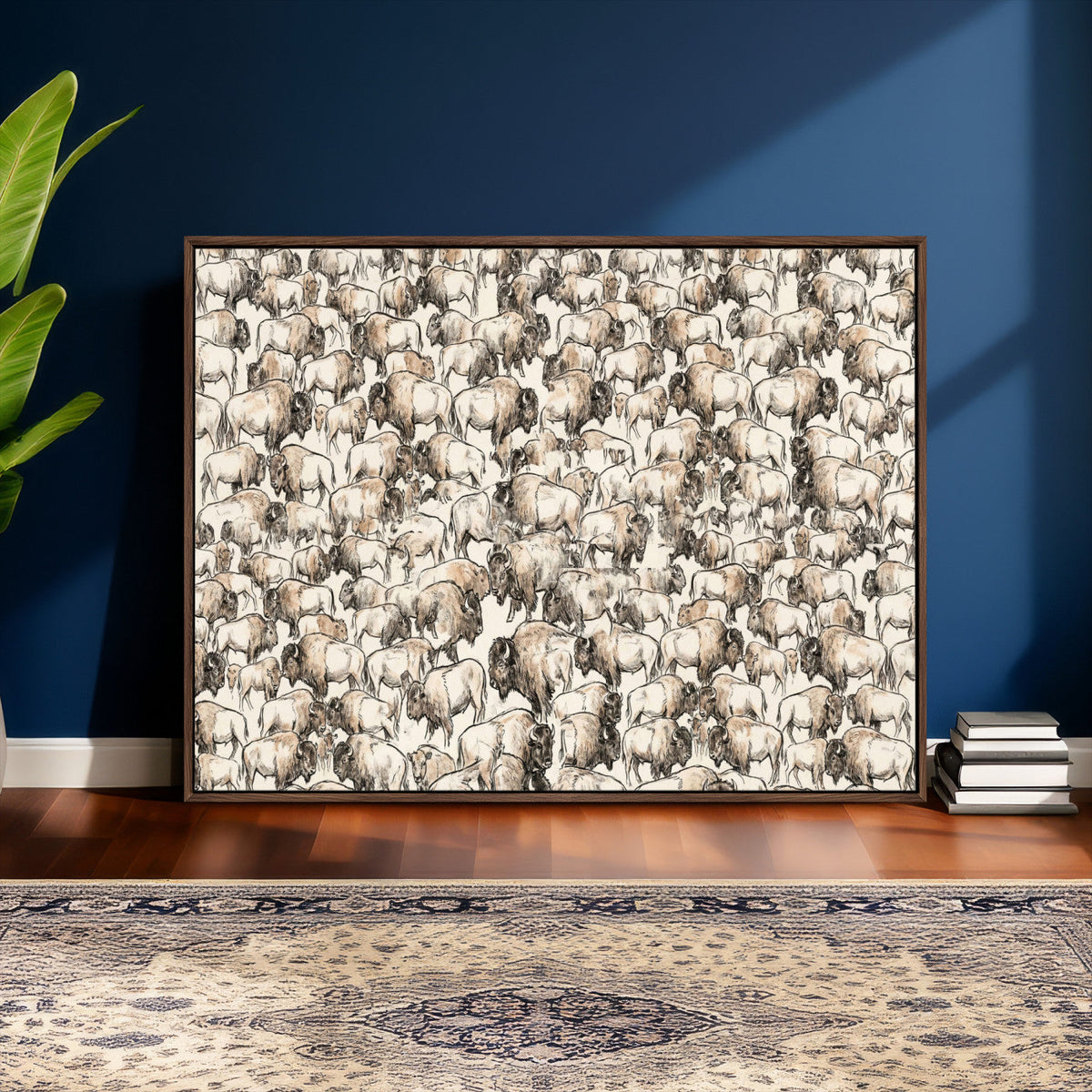 American Bison Canvas Print - Abstract Buffalo Wall Art