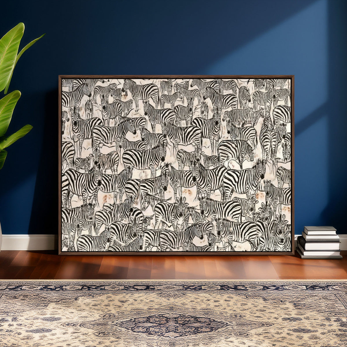 Abstract Zebra Wall Art Canvas Print for Farmhouse Decor