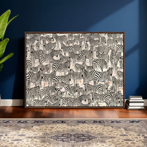 Abstract Zebra Wall Art Canvas Print for Farmhouse Decor