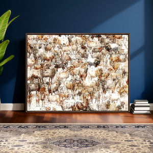 Farmhouse Bighorn Sheep Wall Art Canvas Print - Abstract