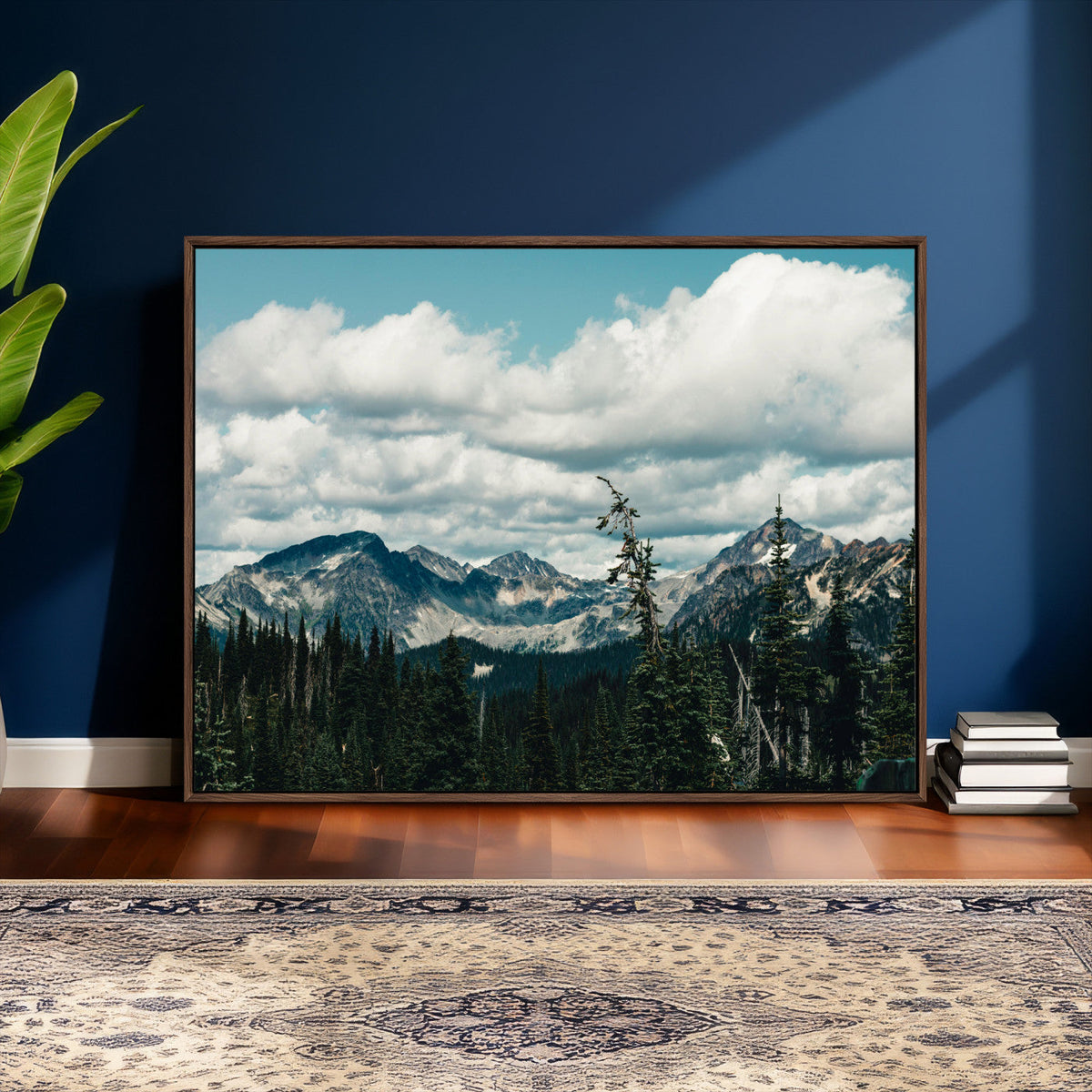 Mountain Forest Wall Art Canvas Print, Alpine Pine Tree