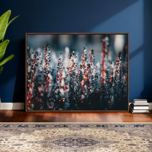Winter Heather Wall Art Canvas Print, Frosted Floral Nature